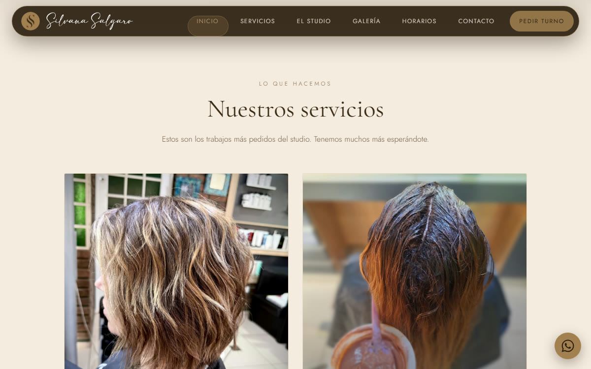 Web de la peluquería de Silvana Salgaro